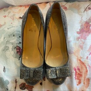 Kate Spade Silver Glitter Heels